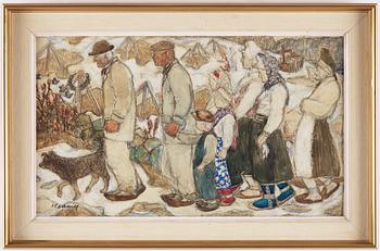 ERIK HAAMER, akvarell med täckvitt, signerad Haamer.