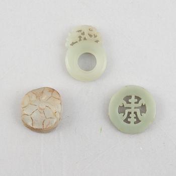 A group of five Chinese stone charms, 20th century.