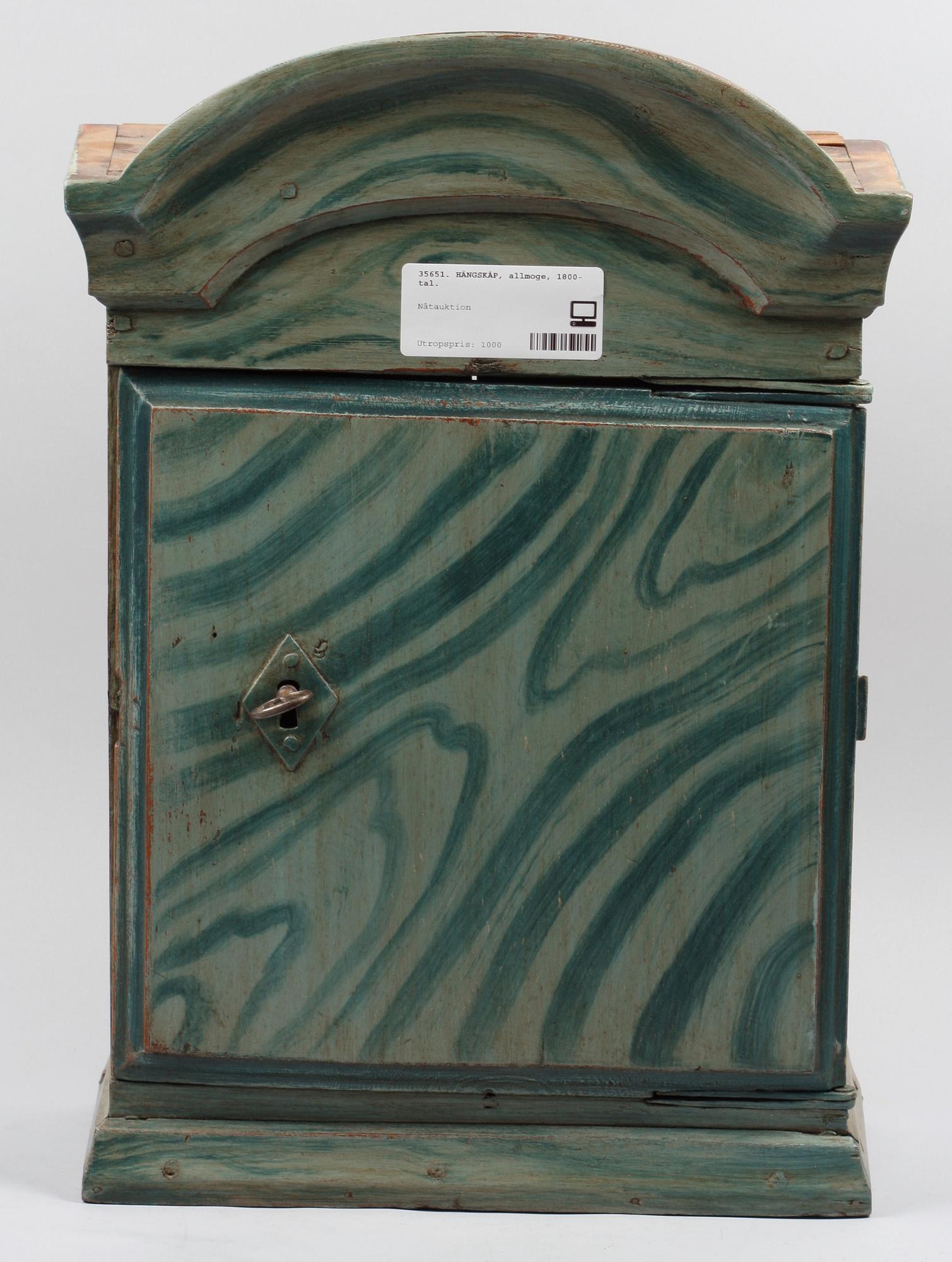 HÄNGSKÅP, allmoge, 1800-tal.