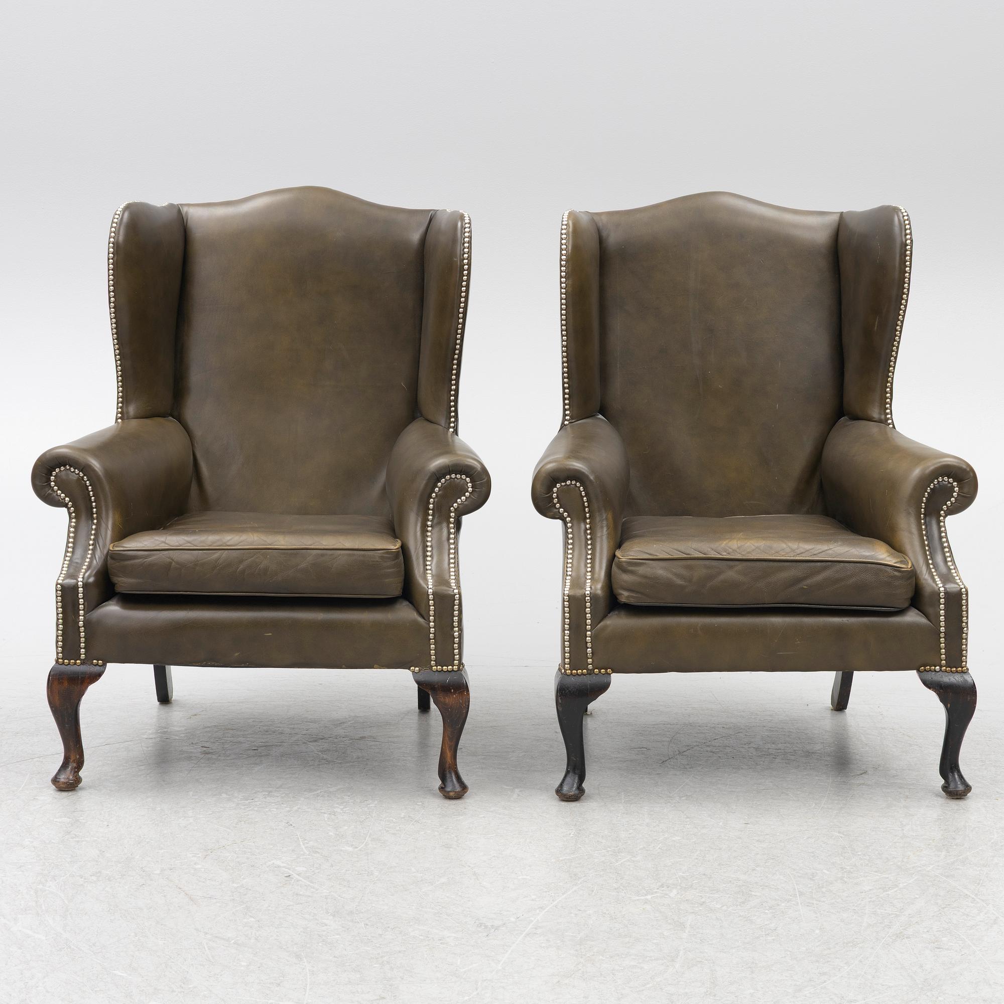 A pair of armchairs, late 20th century.