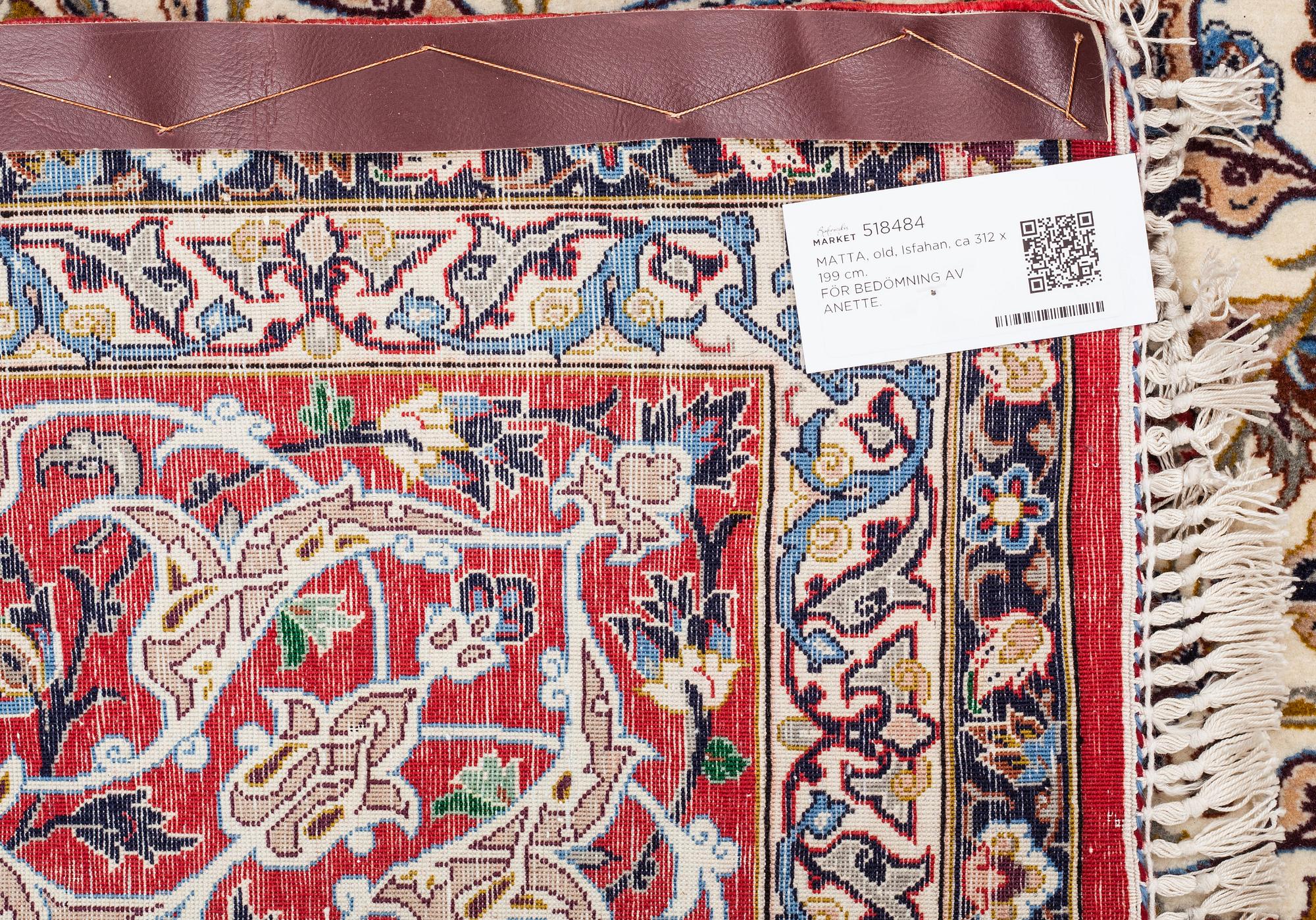 MATTA, old, Isfahan, part silk, ca 312 x 199 cm.