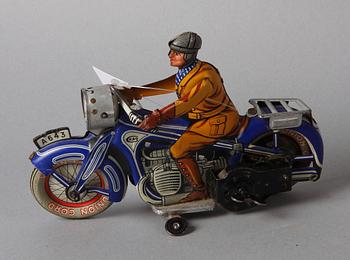 LEKSAKSMOTORCYKEL, plåt, "A643", Arnold, Tyskland, 1950-tal.