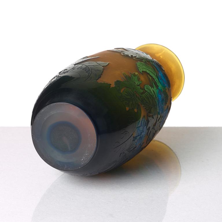 Emile Gallé, an Art Nouveau cameo glass vase, Nancy, France.