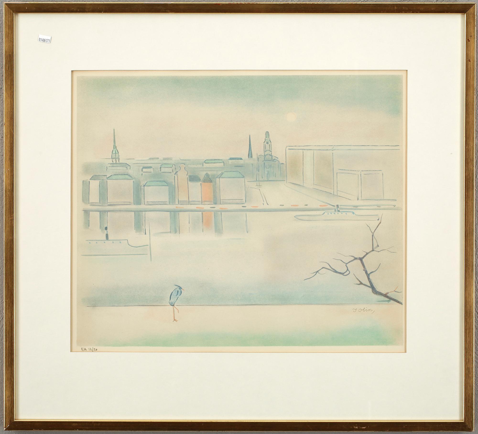 EINAR JOLIN, färglitografi, signerad och numrerad EA 12/20.