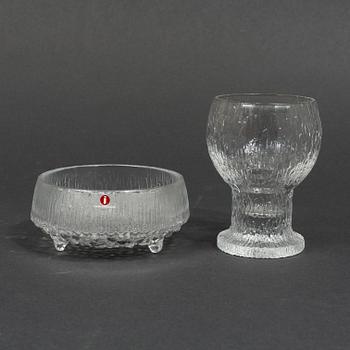 Tapio Wirkkala, a set of 22 glass service parts from the series 'Ultima Thule' and 'Kekkerit', Iittala, Finland.