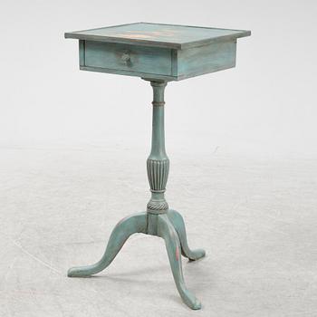 A painted late Gustavian style table with a drawer.