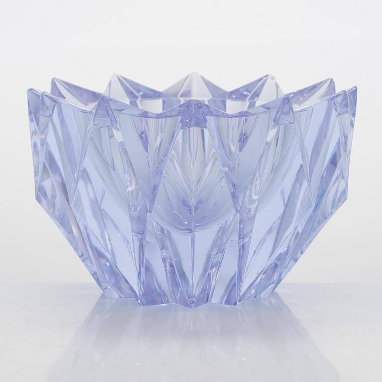 Aimo Okkolin, skål, "Näckros", signerad Aimo Okkolin Riihimäen Lasi Oy.