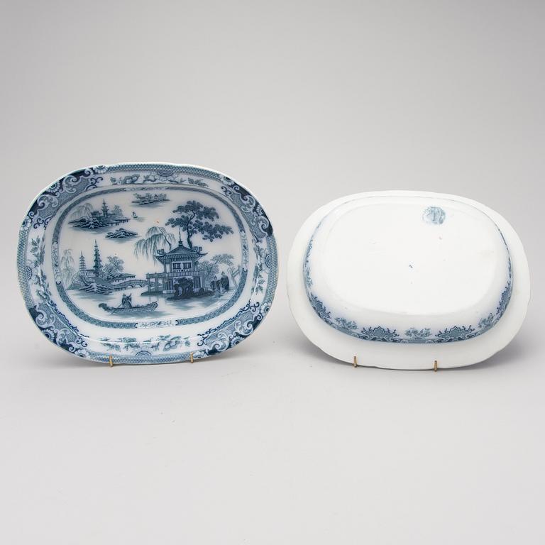 MATSERVIS, 57 delar, porslin, "Canton", Florentine China -serien,  England, 1800-tal.