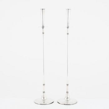 Tore Eldh, a pair of Swedish silver candlesticks, K&EC, Gothenburg, 1962.