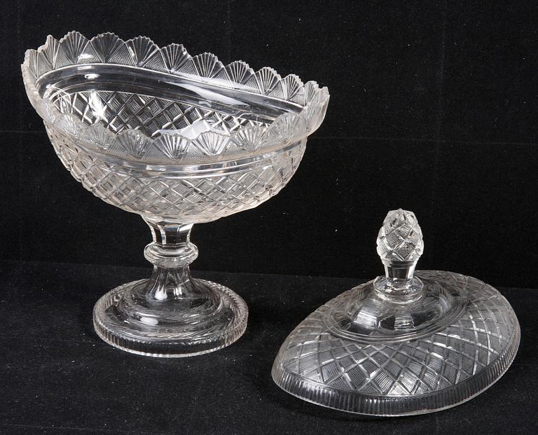 BONBONJÄR, glas, 1800-talets andra hälft.