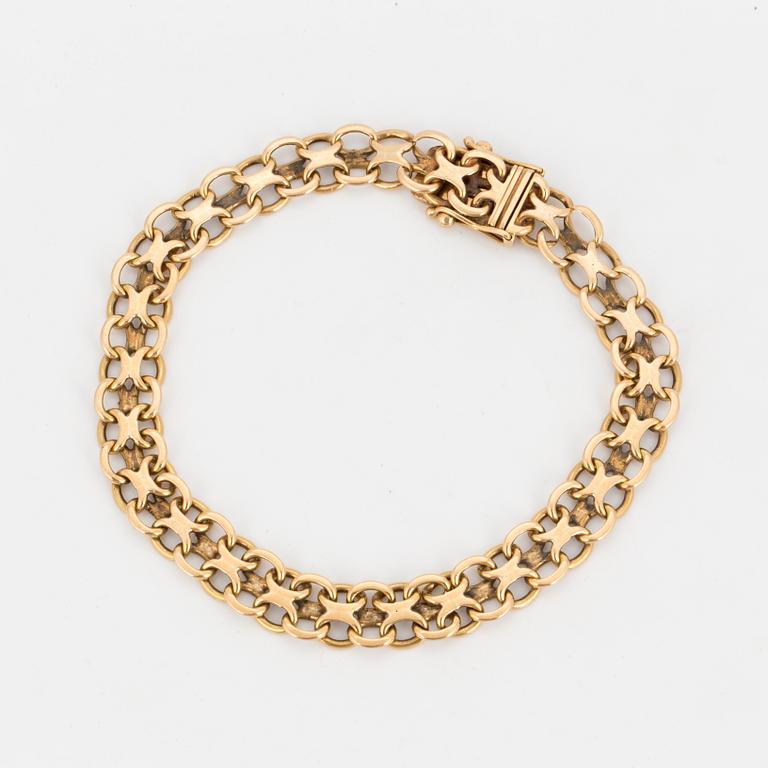 ARMBAND, 18K guld, x-länk.