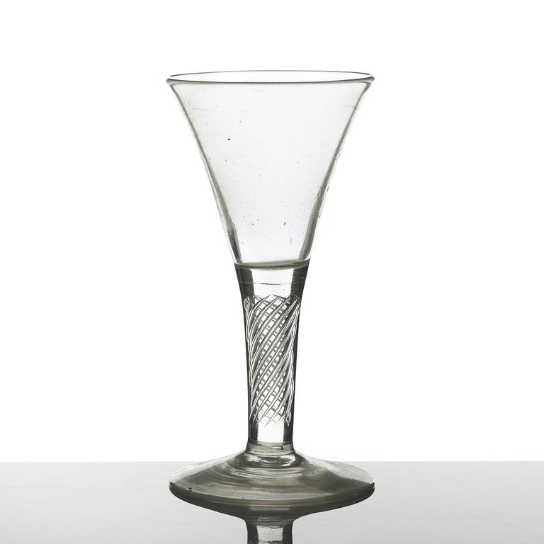 A set of 11 wine glasses, 18th Century, possibly Kungsholms glass works.