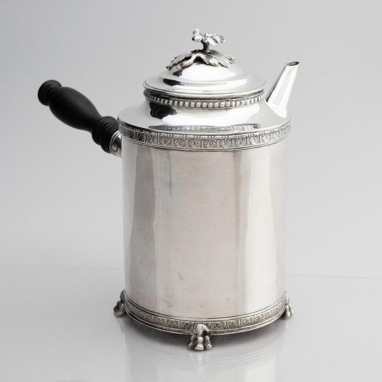 Pehr Zethelius, kaffekanna, silver, Stockholm 1783. Gustaviansk.