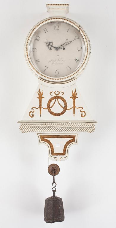 VÄGGUR, urtavla märkt Jacob Keok, Stockholm, 17/1800-tal.
