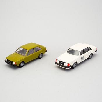 A lot of six toy cars by Tekno and Ståhlberg, Denmark and Finland second half of the 20th century.