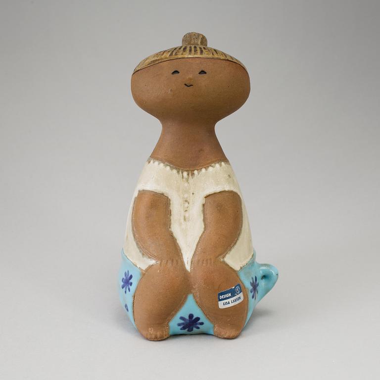 LISA LARSON, figurin, stengods, "Lotta", ur serien "Larsons ungar", Gustavsberg. Formgiven 1961.
