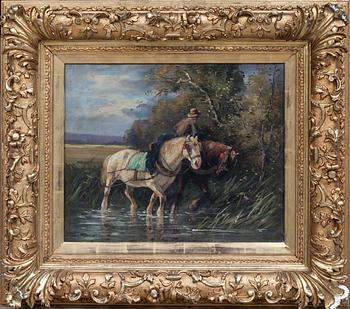 OKÄND KONSTNÄR, 1800-tal, signerad E Froment.