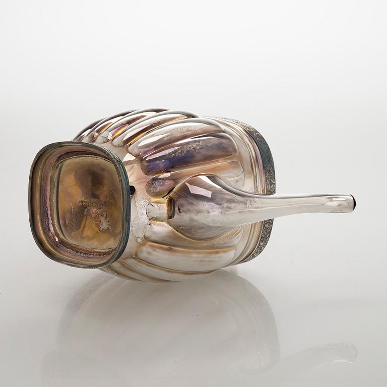 Coffee service, three parts, silver, Kultakeskus Oy, Hämeenlinna 1968-1980.