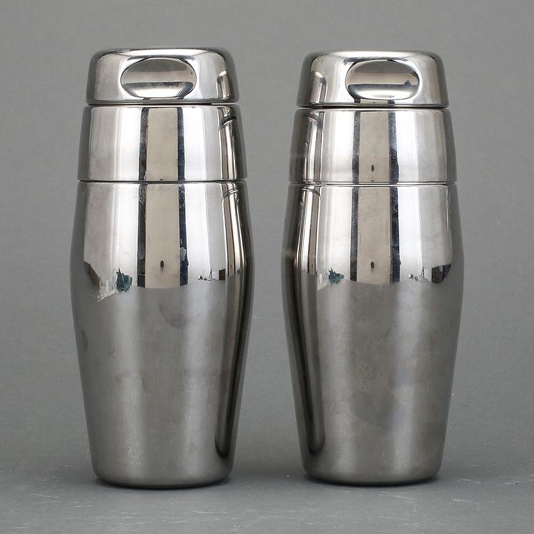 SHAKER, ett par, vitmetall, Alessi, 1900-talets andra hälft.
