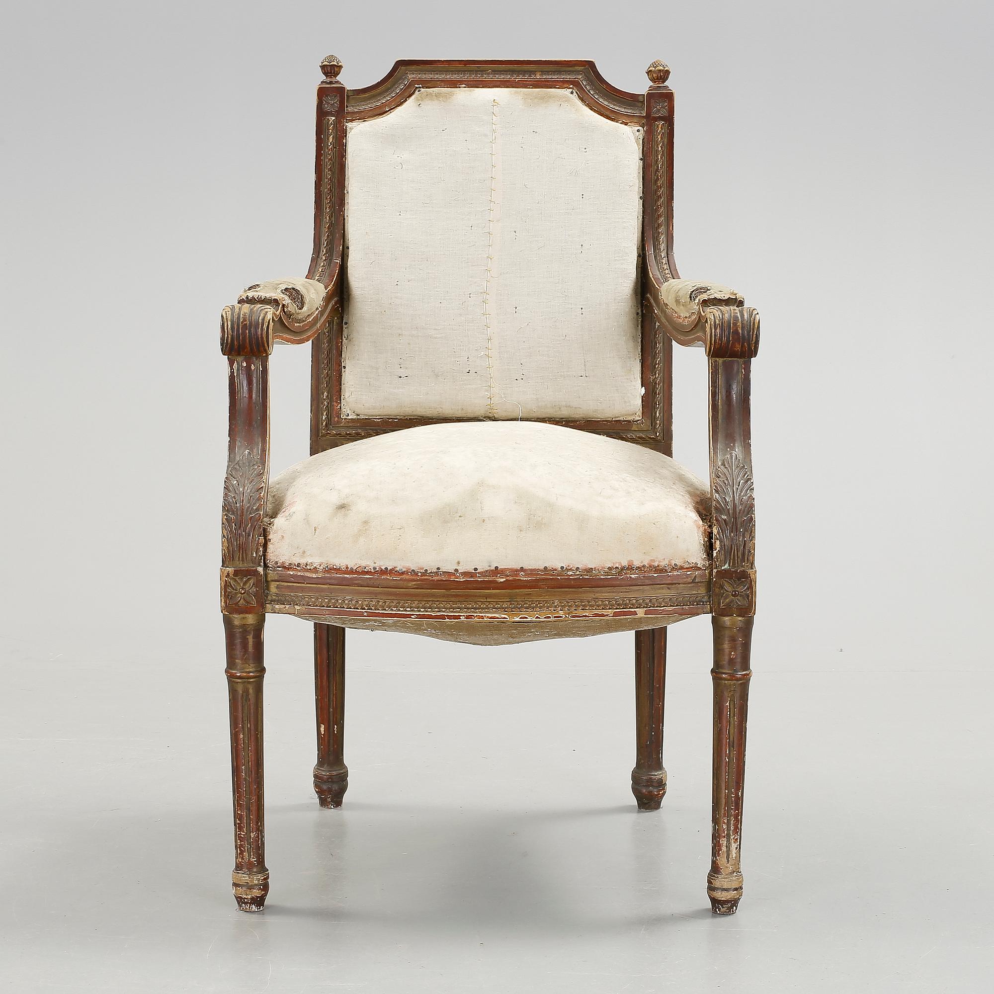 KARMSTOL, gustaviansk stil, 1800/1900-tal.
