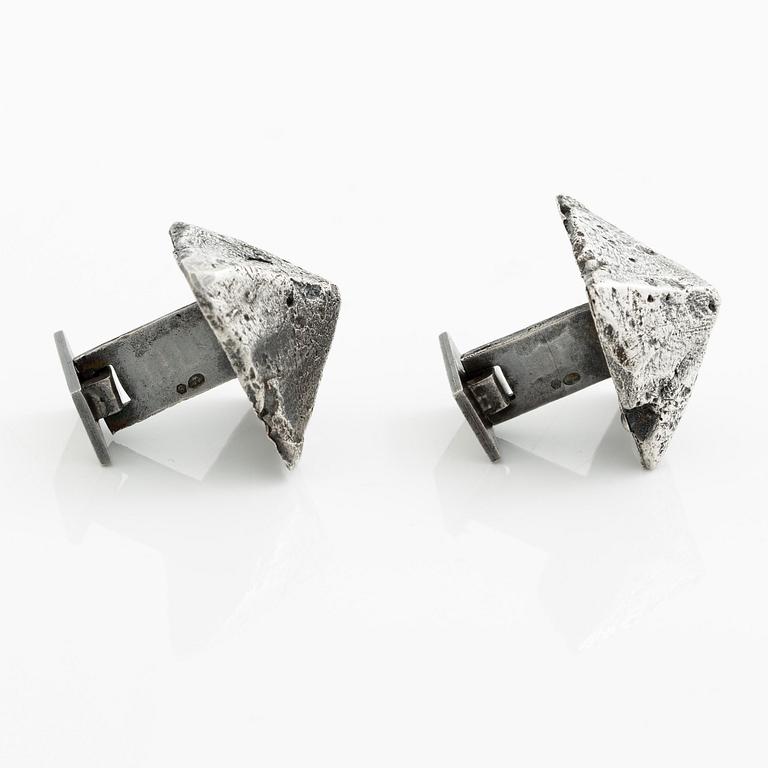 Björn Weckström, a pair of cufflinks, silver, Helsinki 1964.