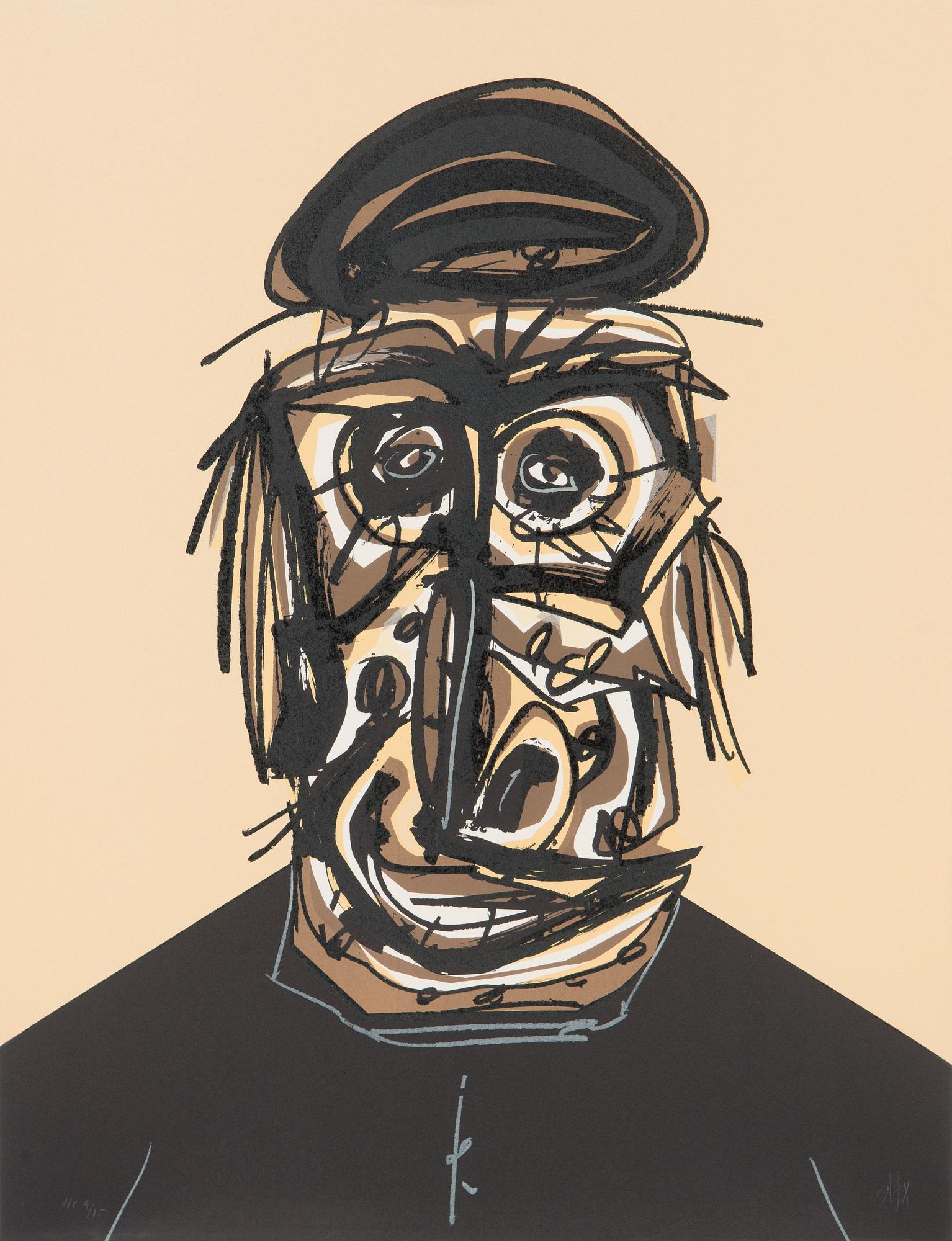 Antonio Saura, 5 lithographs from the portfolio 'Une Chair d'Ombre'.