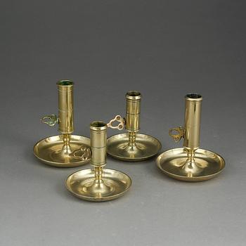 KONTORSLJUSSTAKAR, 2+2, mässing, 1800-tal.