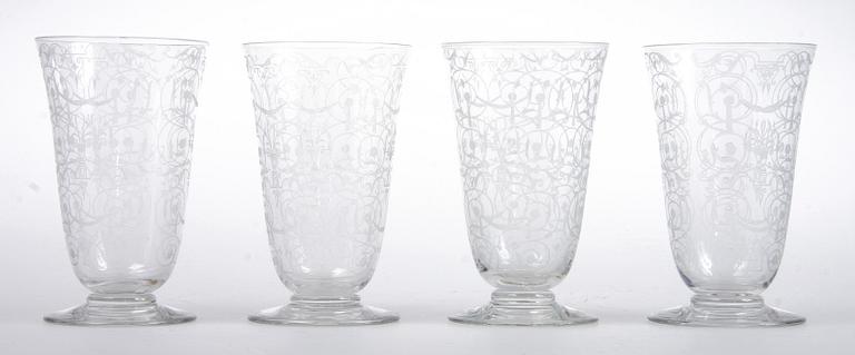 SELTERGLAS, 12 st, Baccarat, 1900-tal.