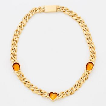 Collier 18K guld med fasettslipade citriner.
