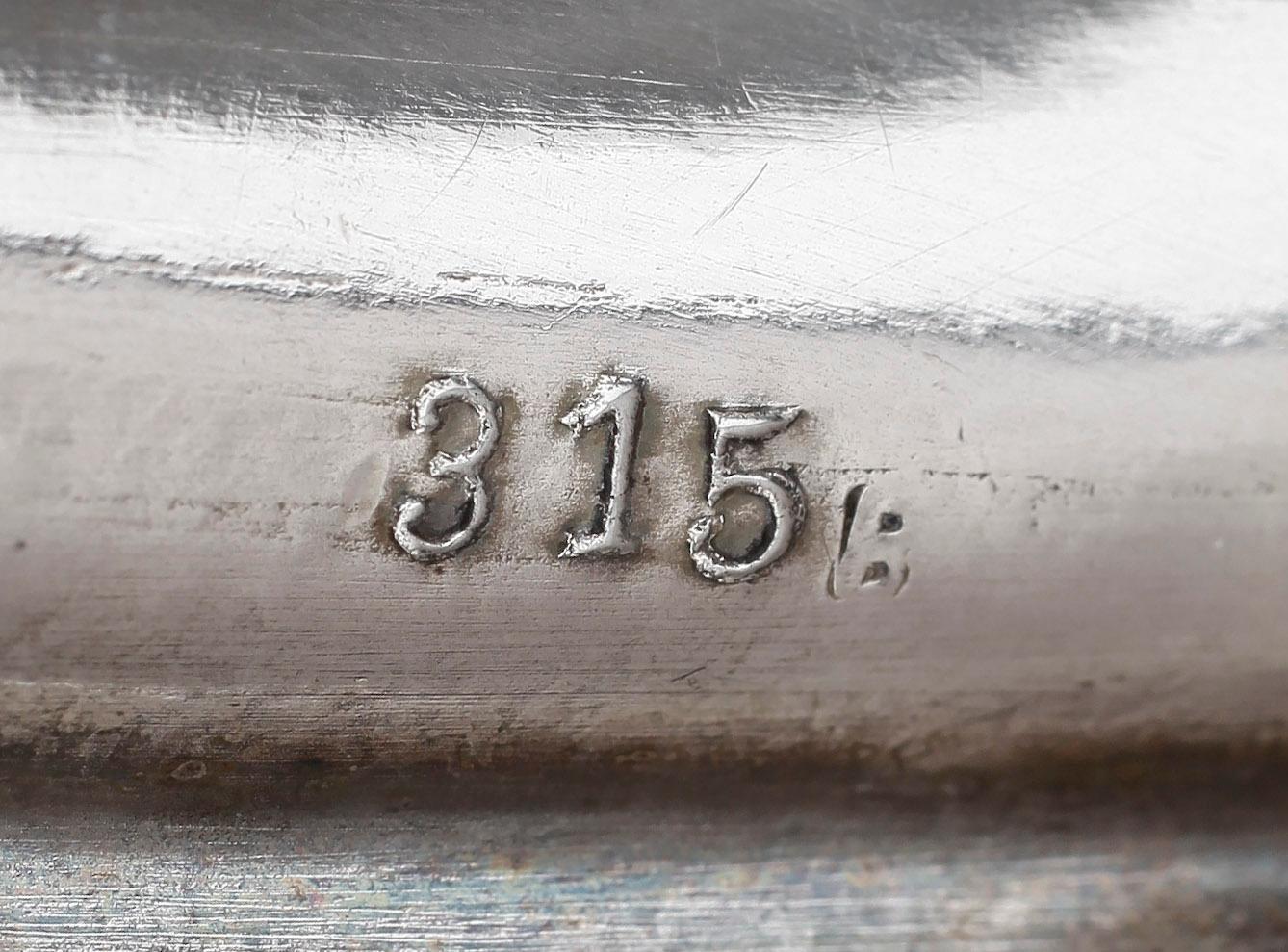 LJUSSTAKAR, 2 par, nysilver, Wurttembergische Metallwarenfabrik, jugend. Omkring 1900.