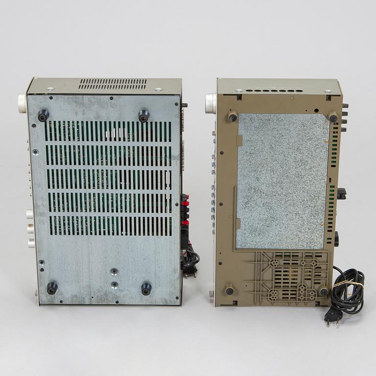 Vinylspelare, modell LT-5V, samt förstärkare och tuner, Mitsubishi, 1980-tal.