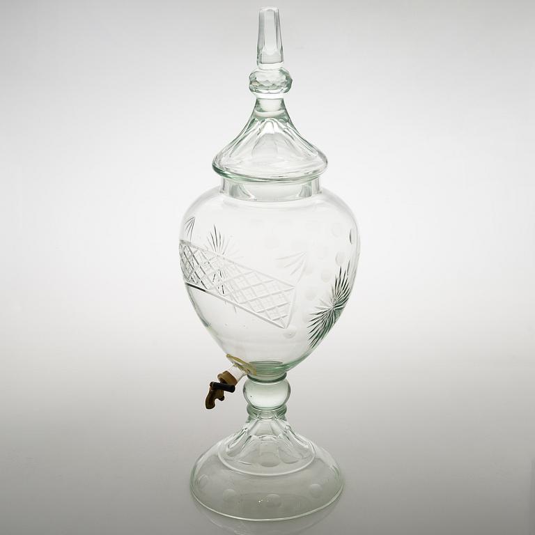 A glass punch bowl from the first half of the 20th century.