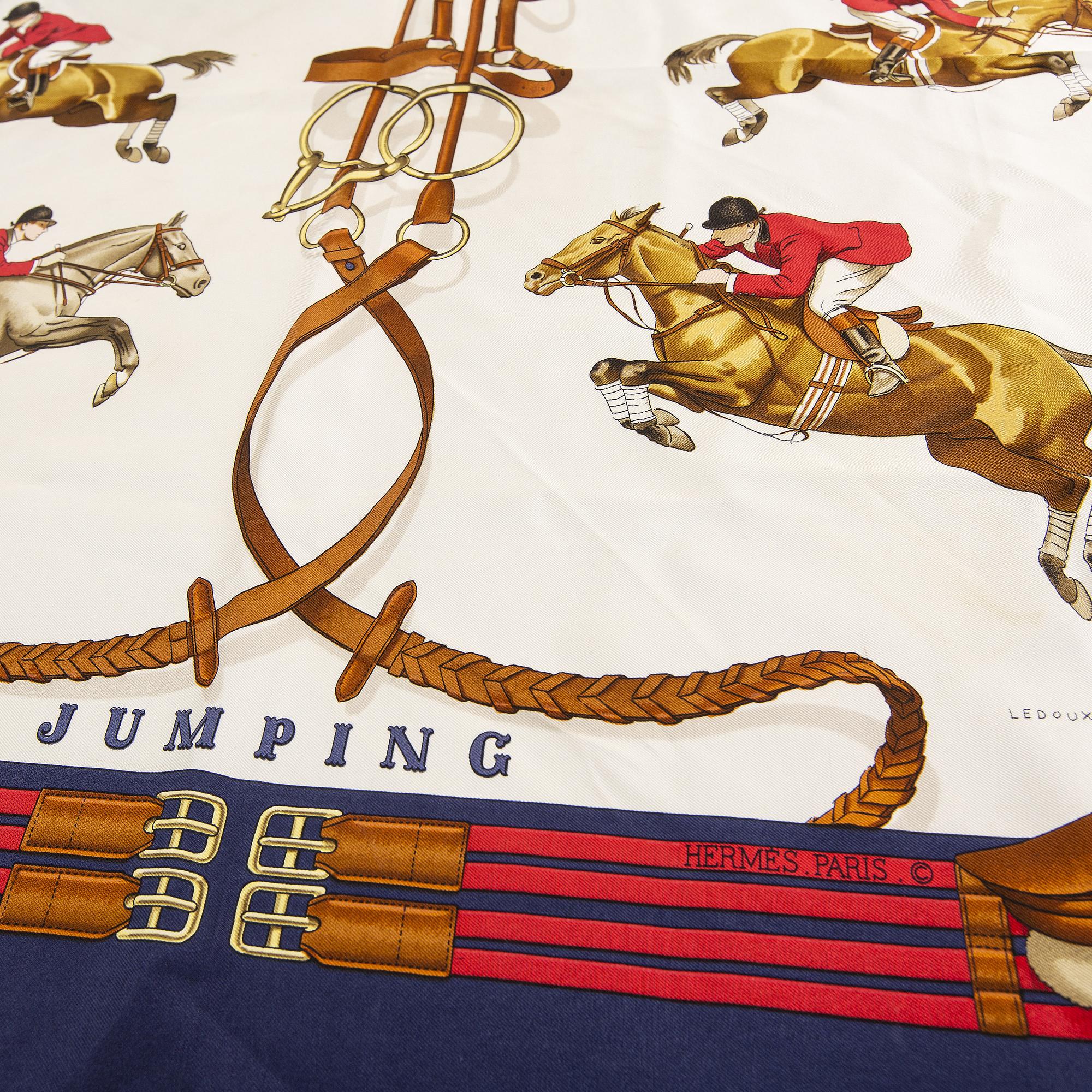 Hermès, two silk scarves.