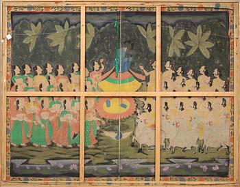 OKÄND KONSTNÄR. Indien, sidenmåleri.