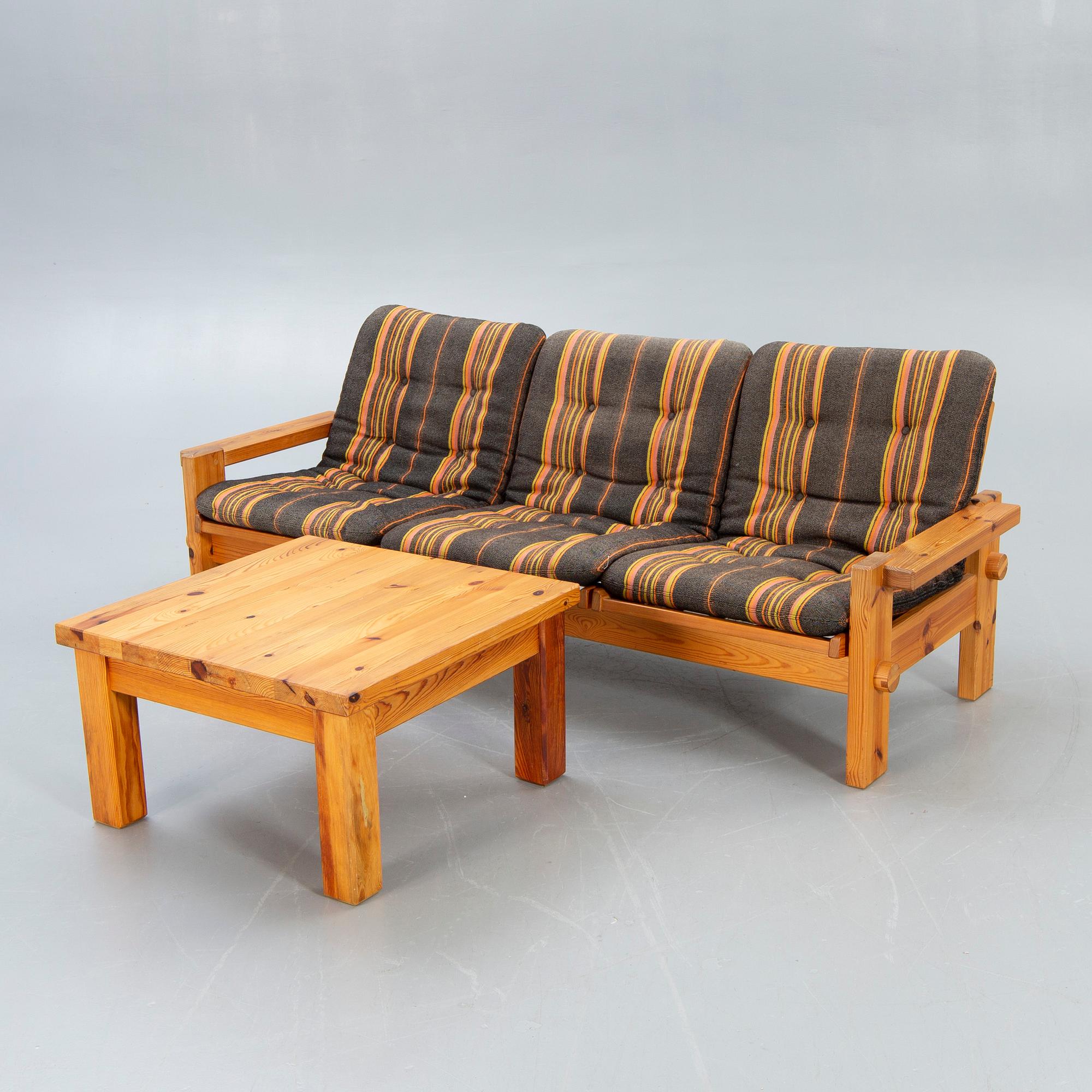 Sven Larsson, sofa table, fur, 1970s.