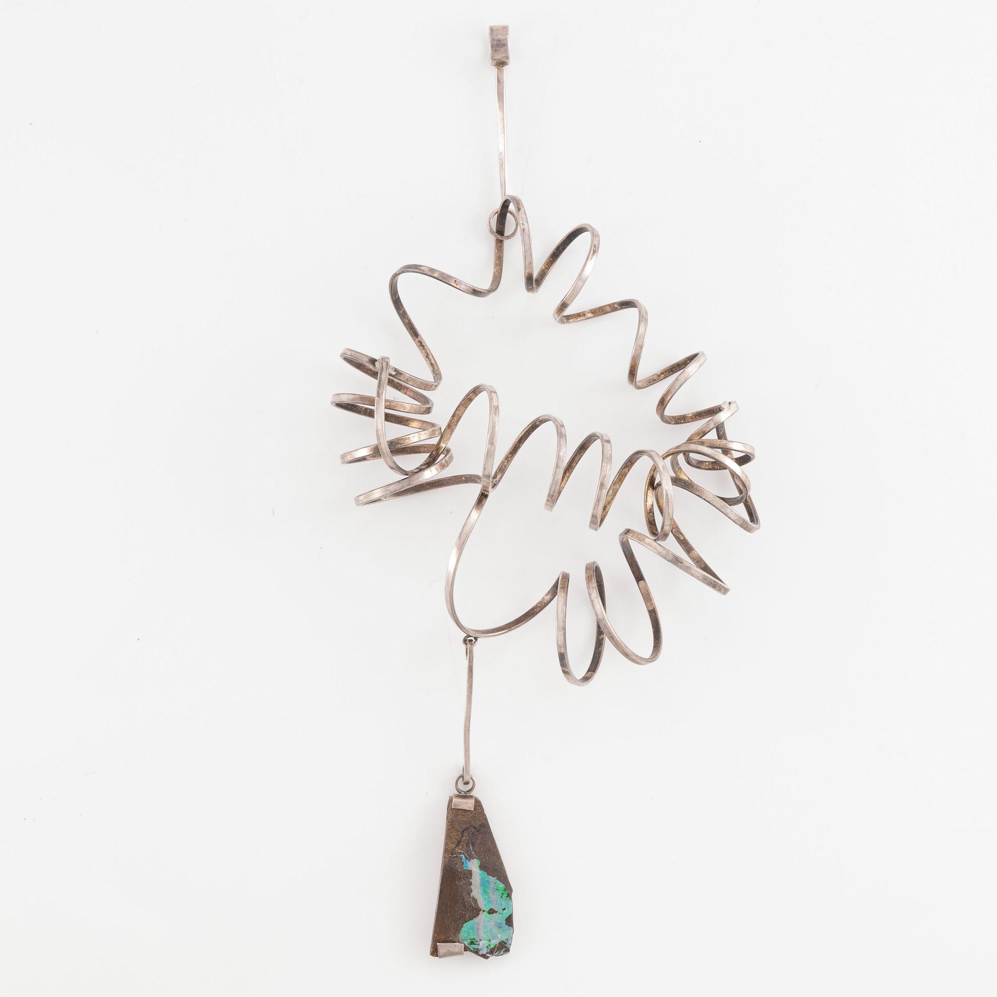 Cecilia Johansson, pendant, sterling silver with opal matrix, Gothenburg 1987.
