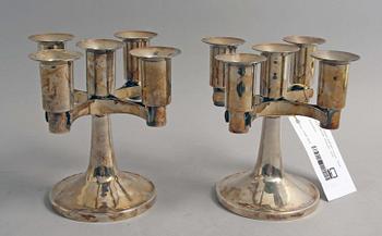 KANDELABRAR, ett par, silver, Löfman, MGAB, Uppsala, 1978.