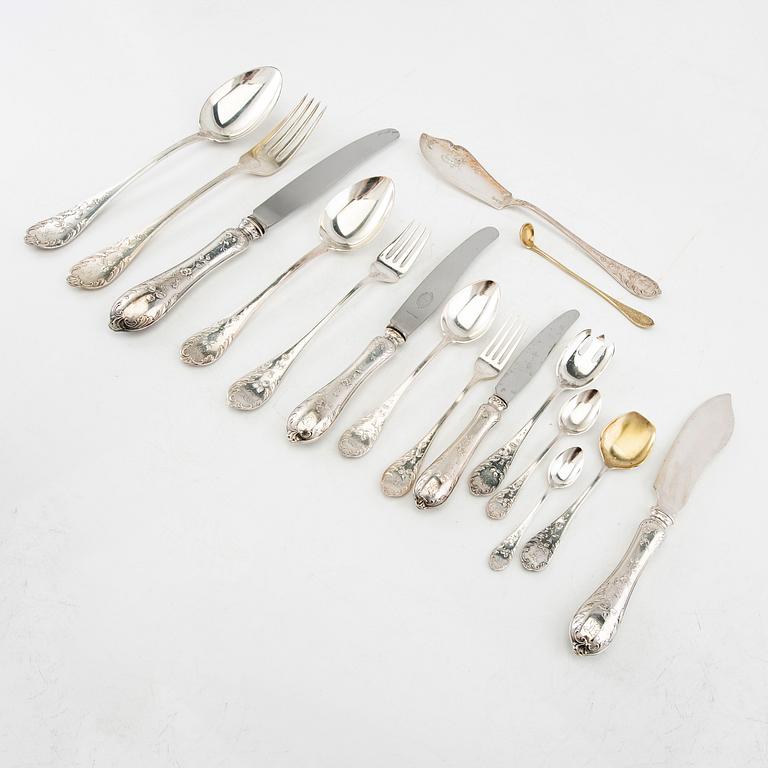 WA Bolin, flatware 150 pcs "Rococo" model C 1920s.