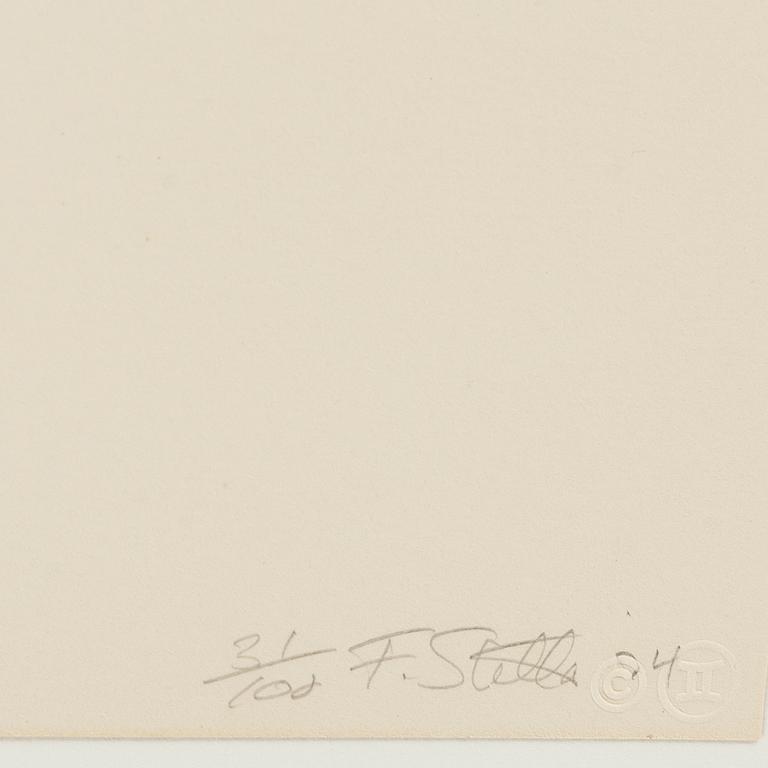 FRANK STELLA, lithograph, 1974, signed in pencil and numbered 31/100.
