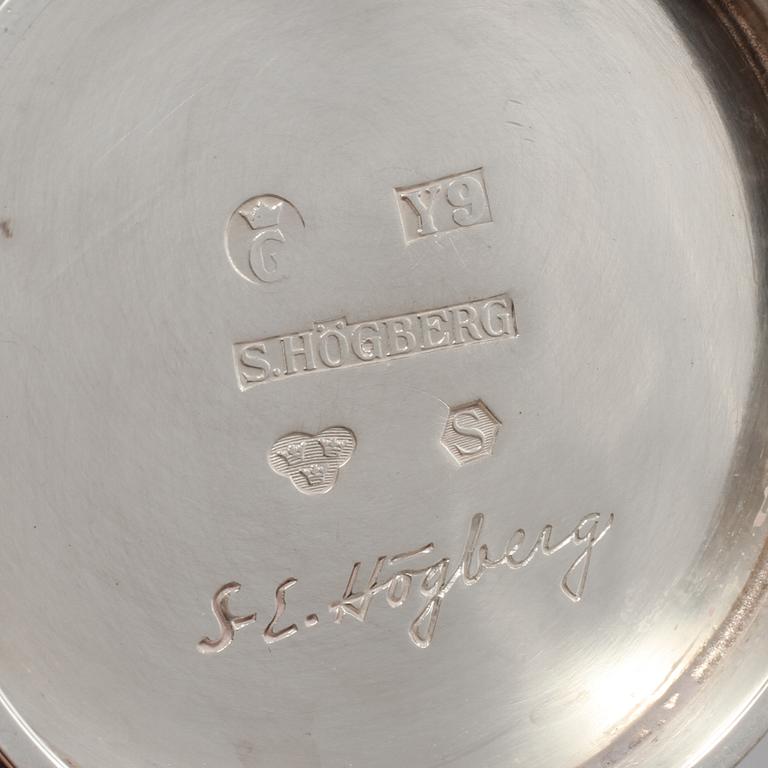 KAFFESERVIS, 3 delar, silver, Sven-Erik Högberg, Göteborg, 1973. Vikt 1450 g.