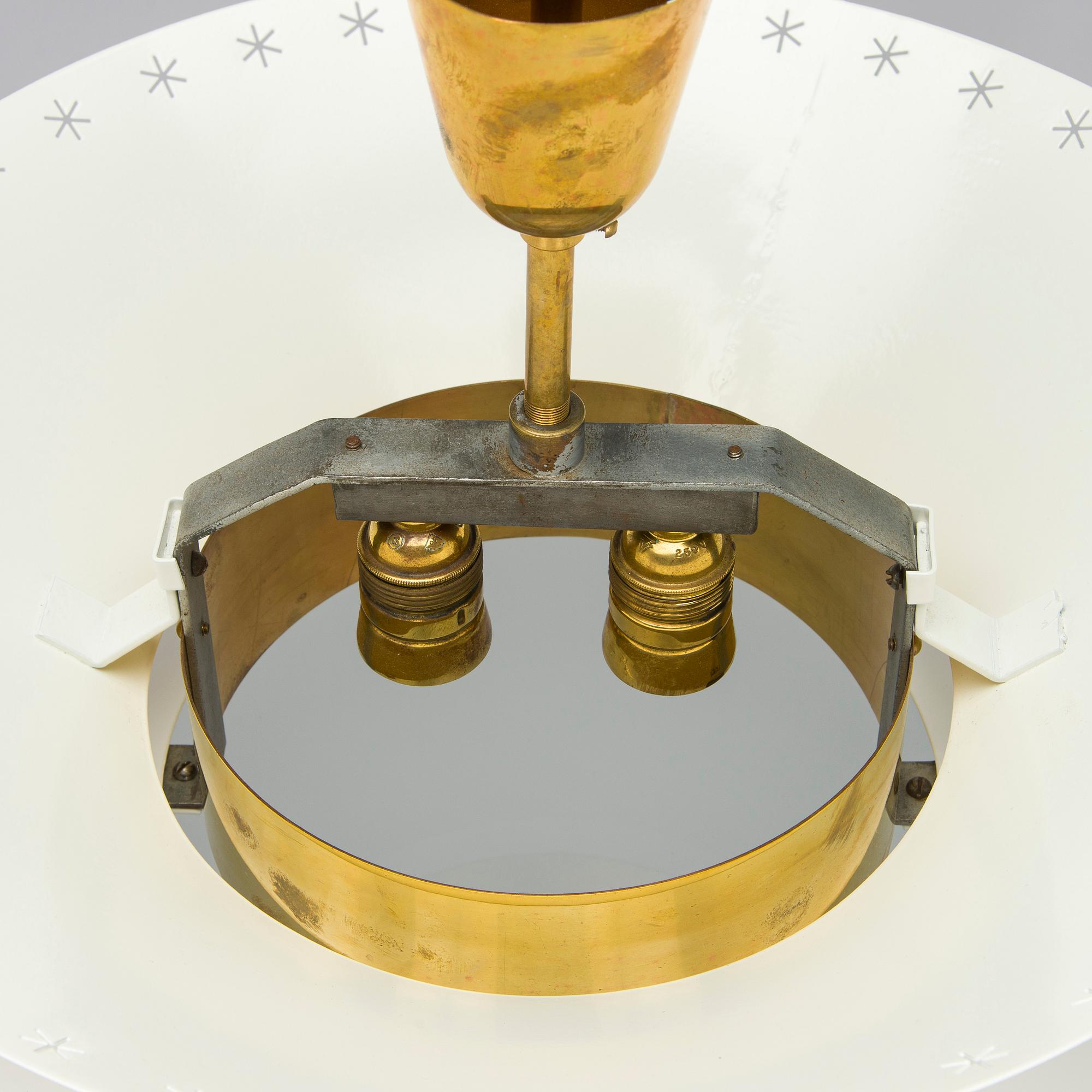 Paavo Tynell, a pair of ceiling lights, made to order, Taito, mid-20th century.