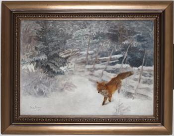 Bruno Liljefors, Fox in winter landscape.