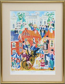 GUNILLA MANN, färglito, sign och numr 56/250.