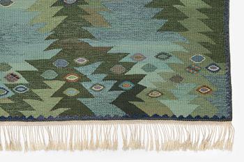 Barbro Nilsson, a 'Tånga blå',  tapestry weave carpet, c. 345 x 277 cm, signed AB MMF BN.