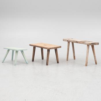 Three stools, 19th-20th Century.