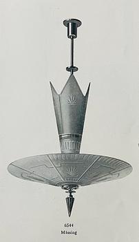Harald Notini, a ceiling lamp, model "6544", Arvid Böhlmarks Lampfabrik, Sweden 1930s.