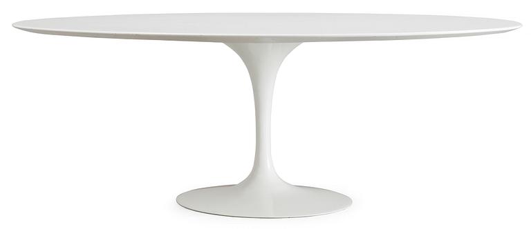 An Eero Saarinen 'Tulip' oval laminated top dining table, Knoll International, USA.