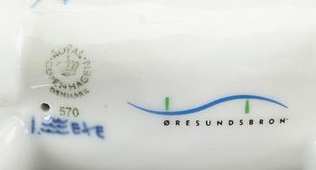 DALAHÄST, porslin, "Musselmalet", Royal Copenhagen,