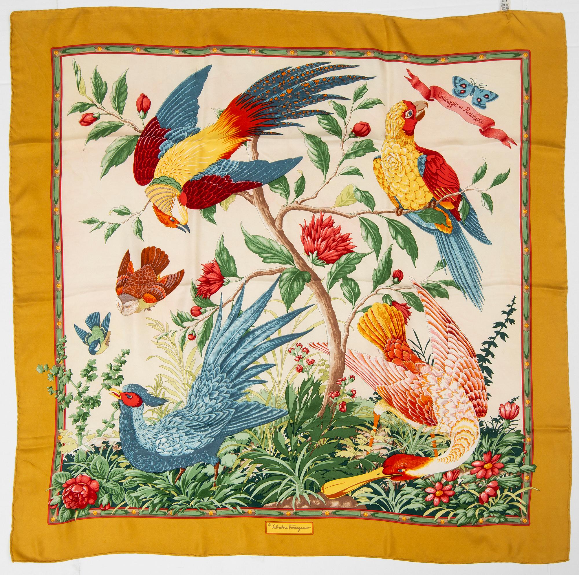 SALVATORE FERRAGAMO, silk scarf 'Omaggio ai Rainieri'.