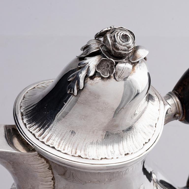 A Swedish 18th century silver coffee-pot, mark of Stephan Halling, Örebro 1778.